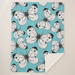 Couverture Sherpa Motif papillon de choux