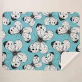 Couverture Sherpa Motif papillon de choux (Devant (Horizontal))