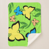 Couverture Sherpa Motif papillon de printemps (Devant)
