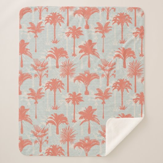 Couverture Sherpa Motif Pastel Palm Tree (Devant)