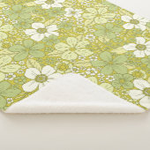 Couverture Sherpa Motif Pastel vert et jaune (3/4)
