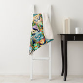 Couverture Sherpa Motif Patchwork Oiseaux (En situation)