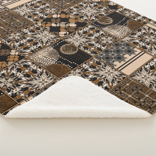 Couverture Sherpa Motif patchwork rustique (3/4)