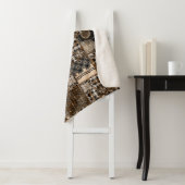 Couverture Sherpa Motif patchwork rustique (En situation)
