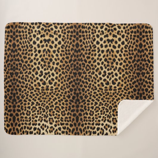 Couverture Sherpa Motif Peau de Léopard (Devant (Horizontal))