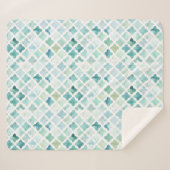 Couverture Sherpa Motif peint à la main de turquoise (Devant (Horizontal))