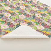 Couverture Sherpa Motif péruvien de femme et de lama d'aquarelle (3/4)