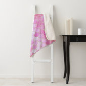 Couverture Sherpa Motif Pink Pastel & Gold Shimmer Mermaid (En situation)