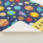 Couverture Sherpa Motif, Planètes, Étoiles, Cosmos, Votre Nom (3/4)