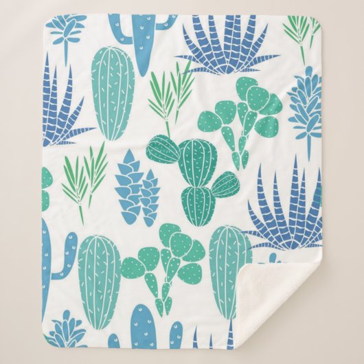 Couverture Sherpa motif plante (Devant)
