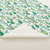 Couverture Sherpa Motif Plante de Cactus d'aquarelle (3/4)