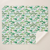 Couverture Sherpa Motif Plante de Cactus d'aquarelle (Devant (Horizontal))