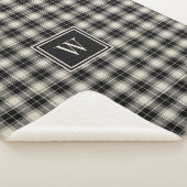 Couverture Sherpa Motif plaqué Noir Rutstic avec Monogramme (3/4)