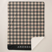 Couverture Sherpa Motif plat personnalisé Thompson Camel Tartan Tart (Devant)