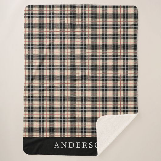 Couverture Sherpa Motif plat personnalisé Thompson Camel Tartan Tart (Devant)
