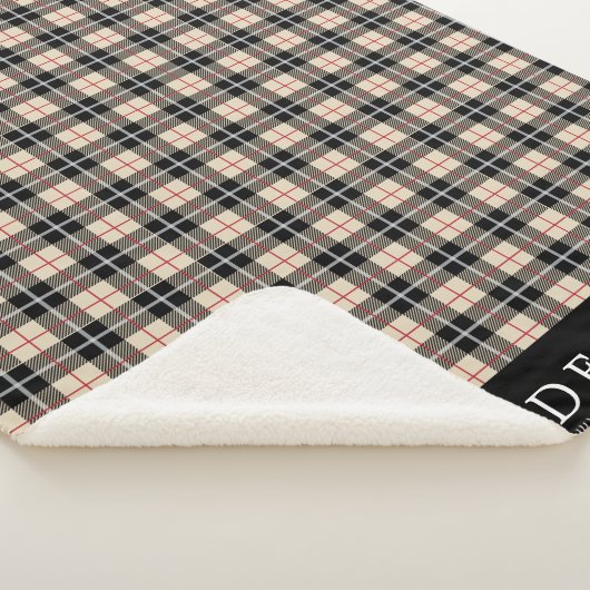 Couverture Sherpa Motif plat personnalisé Thompson Camel Tartan Tart (3/4)