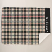 Couverture Sherpa Motif plat personnalisé Thompson Camel Tartan Tart (Devant (Horizontal))