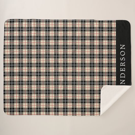 Couverture Sherpa Motif plat personnalisé Thompson Camel Tartan Tart (Devant (Horizontal))