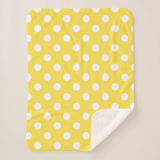 Couverture Sherpa Motif Pois jaune moderne (Devant)