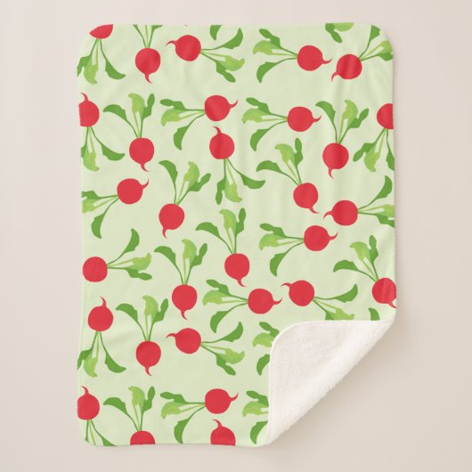 Couverture Sherpa Motif Radish Red Green (Devant)