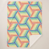 Couverture Sherpa Motif Rainbow Cube coloré moderne (Devant)
