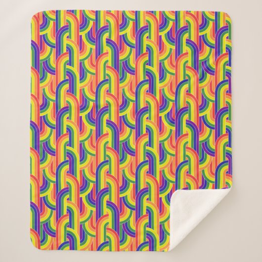 Couverture Sherpa Motif Rainbow moderne (Devant)
