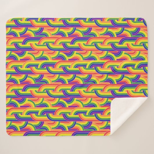 Couverture Sherpa Motif Rainbow moderne (Devant (Horizontal))