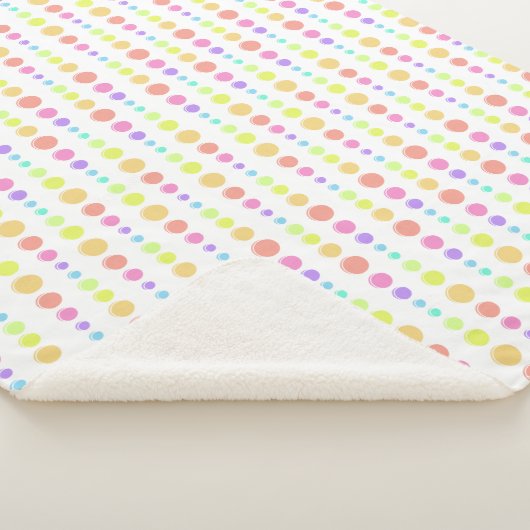 Couverture Sherpa Motif Rainbow Pastel Dots (3/4)