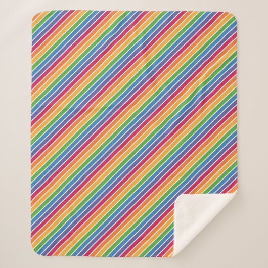 Couverture Sherpa Motif Rainbow Stripes (Devant)