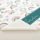 Couverture Sherpa Motif Rainbows & Hearts (3/4)