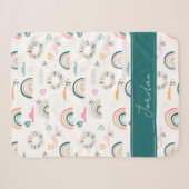 Couverture Sherpa Motif Rainbows & Hearts (Devant (Horizontal))