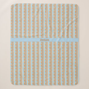 Couverture Sherpa motif rayé bleu marron gris