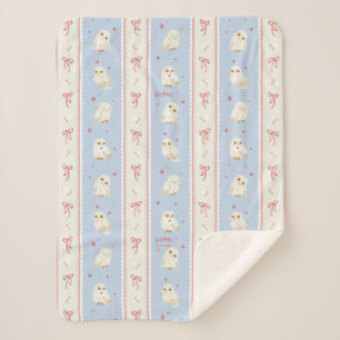 Couverture Sherpa Motif rayé de la Poste aux hiboux Hedwige