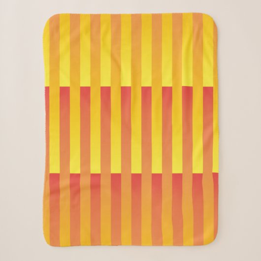 Couverture Sherpa Motif rayé jaune orange (Devant)