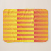 Couverture Sherpa Motif rayé jaune orange (Devant (Horizontal))