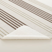 Couverture Sherpa Motif rayé marron beige classique (3/4)
