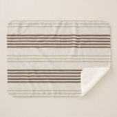 Couverture Sherpa Motif rayé marron beige classique (Devant (Horizontal))