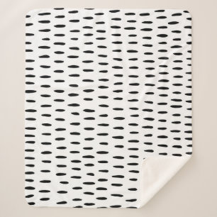 Couverture Sherpa Motif rayé noir et blanc : dessiné à la main