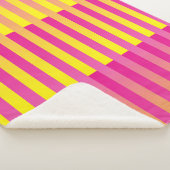 Couverture Sherpa Motif rayé orange jaune rose (3/4)