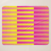 Couverture Sherpa Motif rayé orange jaune rose (Devant (Horizontal))