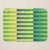 Couverture Sherpa Motif rayé vert jaune bleu (Devant (Horizontal))