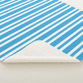 Couverture Sherpa Motif Rayures Bleu Blanc (3/4)