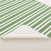 Couverture Sherpa Motif rayures vertes blanches (3/4)