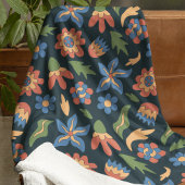 Couverture Sherpa Motif rétro Fleurs super
