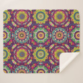 Couverture Sherpa Motif Retro Mandala (Devant (Horizontal))