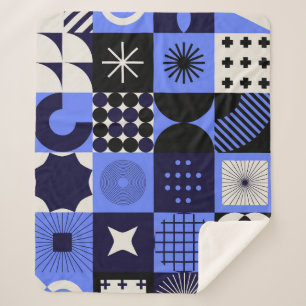 Couverture Sherpa Motif rétrofuturiste Gras Géométrique Bauhaus