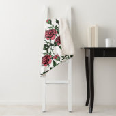 Couverture Sherpa motif rose (En situation)