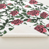 Couverture Sherpa motif rose (3/4)