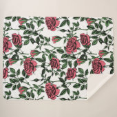 Couverture Sherpa motif rose (Devant (Horizontal))