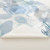 Couverture Sherpa Motif Rose bleu (3/4)